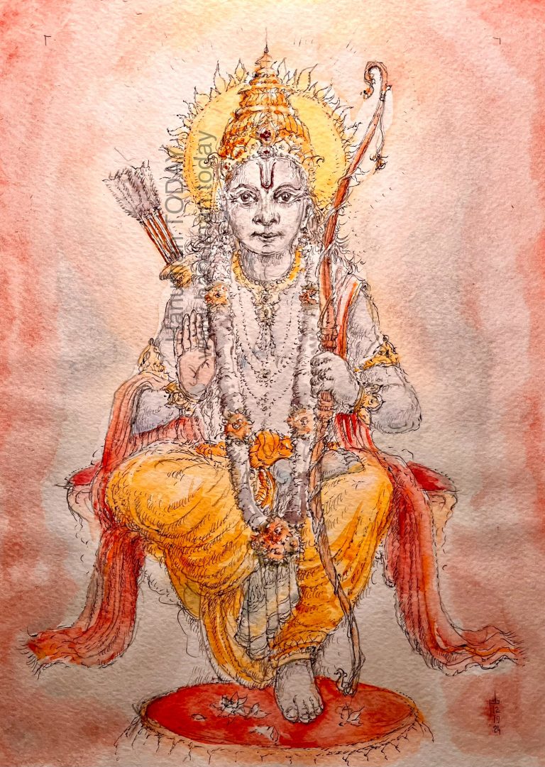 Read more about the article I was working on a drawing of Ramji during the Navratri.. now I’m back to Hanumanji